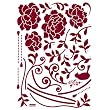 Reusable Decoration Wall Sticker Decal - Ruby Hanging Vineyard Bloom (Velvet with Rhinestones)