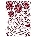 Reusable Decoration Wall Sticker Decal - Ruby Hanging Vineyard Bloom (Velvet with Rhinestones)
