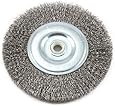 Forney 72745 Wire Bench Wheel Brush, Coarse Crimped with 1/2-Inch and 5/8-Inch Arbor, 6-Inch-by-.012-Inch
