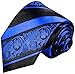 Blue and Black Silk Tie and Pocket Square . Paul Malone Red Line