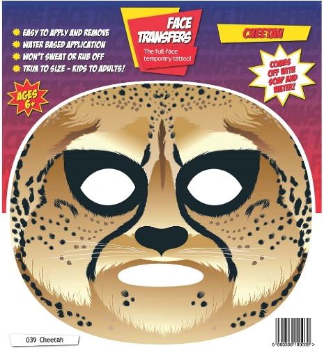 FACE TRANSFERS CHEETAH TEMPORARY TATTOO COSTUMES