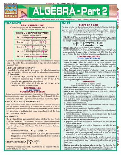 Algebra, Part 2 (Quick Study)
