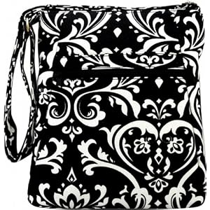 Buy Black White Damask Messenger Style Bag Purse Handbag by PammyJ Handbag