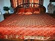 Silk Bedding-7p Orangered Floral Sari India Bedding Bedspread Duvet King/ Queen.