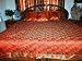 Silk Bedding-7p Orangered Floral Sari India Bedding Bedspread Duvet King/ Queen.