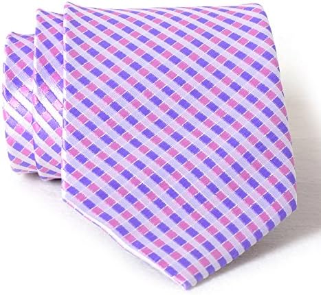 Plaid Check Textured Woven Microfiber Men's Tie Neckties
