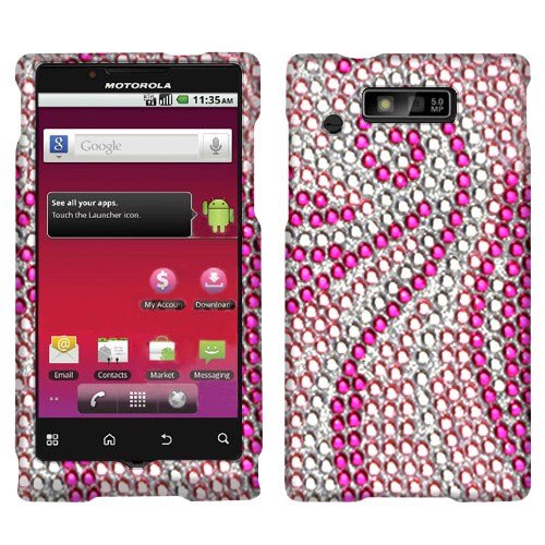 Phoenix Tail With Full Rhinestones Faceplate Hard Plastic Protector Snap-On Cover Case For Motorola Triumph WX435