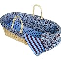 Tadpoles Damask Moses Basket in Blue