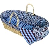 Tadpoles Damask Moses Basket in Blue