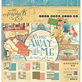 Graphic 45 Come Away with Me Paper Crafting Pad, 12 by 12-Inch