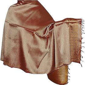 Silk Shawl Womens Outerwear Wraps or Stoles in Paisley Jacquard Weaving Clothes from India... by Winter Gloves
