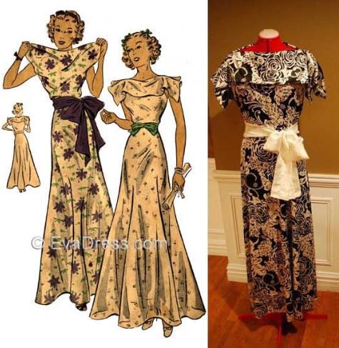 1936 Ladies' or Junior Misses' Evening Gown Pattern, size 18