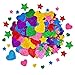 TTSAM 260 Pieces Glitter Foam Stickers Self Adhesive Stars Mini Heart Shapes Glitter Stickers Kid
