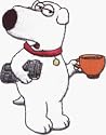 The Family Guy - Brian the Dog with Coffee - Embroidered Iron On or Sew On Patch