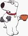 The Family Guy - Brian the Dog with Coffee - Embroidered Iron On or Sew On Patch