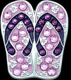 Bella Crystal Pink Flip Flops Ball Marker Hat Clip Set