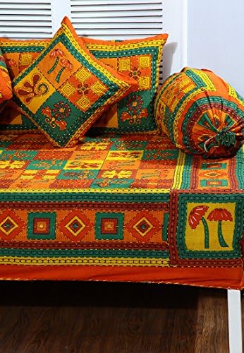 8 pcs Diwan Set in multicolor with kantha work
