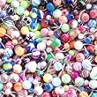 Belly Ring Assorted Lot of 25 Belly Button Rings Assorted Navel Rings with Alcohol Pad Surgical Steel 14 Gauge Banana Piercing (25 Pieces)