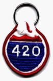 4:20 Embroidered Fabric Keychain (Pot, Weed, Marijuana, Hemp, Dope, Grass, 420)