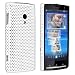 Snap-on Rubber Coated Case for Sony Ericsson Xperia X10 Rachael, White Meshed Rear