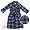 Navy and White Plaid Plush Bath Robe for Boys