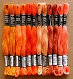 12x Baumwolltwist + Sticktwist + Stickgarn @+ORANGE-T�ne+@ sticken