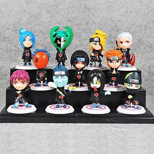 11 PCS Japanese Anime Manga Naruto Akatsuki PVC Action Figures Model Figure 5-7CM Tall