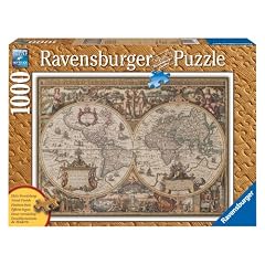 Ravensburger 19004 - Antike Weltkarte - 1000 Teile Holzstruktur Puzzle