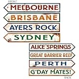 Outback Rock Weekend Australia Directional Sign Cutouts 4pk