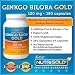 #1 Ginkgo Biloba Extract - Double Strength Ginkgo Biloba Gold, 120mg, 180 Vegetarian Capsules