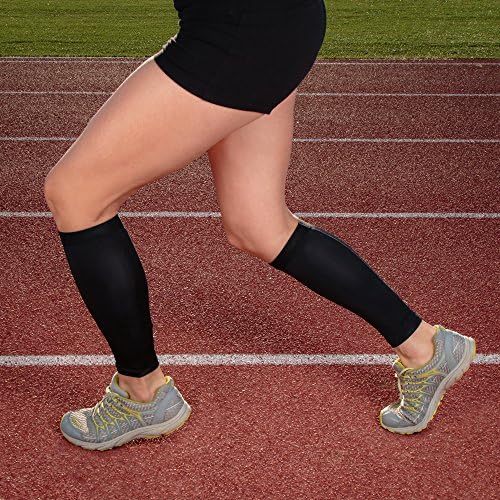 Calf Compression Sleeves 'Copper Infused' - 1 Pair - LOW Introductory Price! Helps Shin Pain, Sports, Running, Walking, Cycling, Any Activity - Boosts Circulation - Aids Faster Recovery