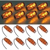 Partsam 8x Universal 2 Diode Amber Mount Clearance LED Light Side Fender Marker Assembly (Size: 2.53 x 1.06 x 0.71 inch )