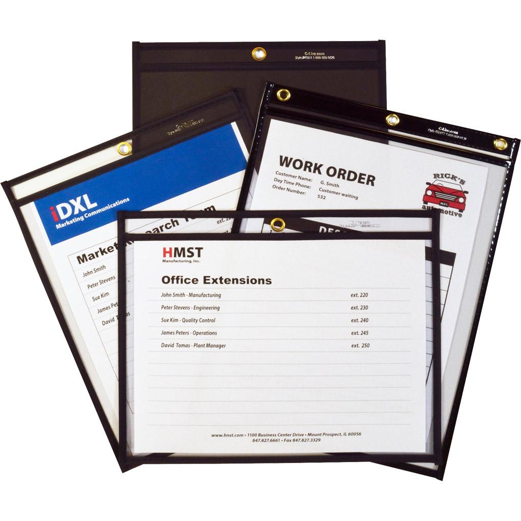 CLine Stitched Shop Ticket Holders, Both Sides Clear, 9 x