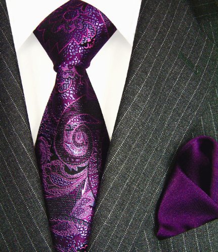 Lorenzo Cana - Set 2 Teile - Violette Paisleykrawatte 