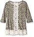 Beautees Girls' Big Printed Top with Crochet Hem and Back Seem
