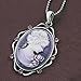 Violet Purple Cameo Pendant Necklace Charm Ladies Women Fashion Jewelry