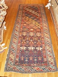 Handmade Antique Caucasian Shirvan Rug 4'2"x10'10"
