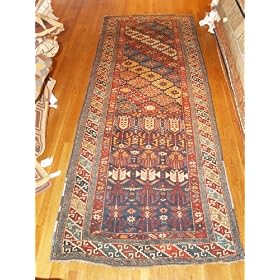 Handmade Antique Caucasian Shirvan Rug 4'2x10'10