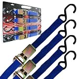 1 inch x 15 feet Ratchet Straps - Set of 4