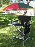 OASIS BIG DADDY Tall Heavy Duty Chair w/ Side Table-Storage Side Bag-Storage Bottom Net & BIG Umbrella-BULLET PROOF CONSTRUCTION-5 YEARS WARRANTY-OVERSIZE DIMENSIONS....