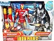 Iron Man 2 Movie Series EXCLUSIVE 2 Pack 10 Inch Tall Action Figure with Lights and Sounds - HEROIC TEAM UP - IRON MAN with Missile Launcher and 2 Missiles Plus WAR MACHINE with Snap on Blasters