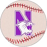 Fanmats Northwestern Wildcats Baseball-Shaped Mat