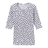 Girls' Xhilaration 3/4-Sleeve Print Henley - White Skulls