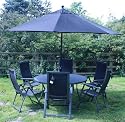 Top of the Range BELLAGIO Garden Table 6 Chairs Parasol Base Included Patio Furniture Set
