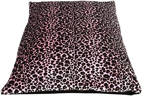 GoodDogBeds Square Pillow Bed Made with Pink Cheetah Cuddle Fabric, 36" x 36"