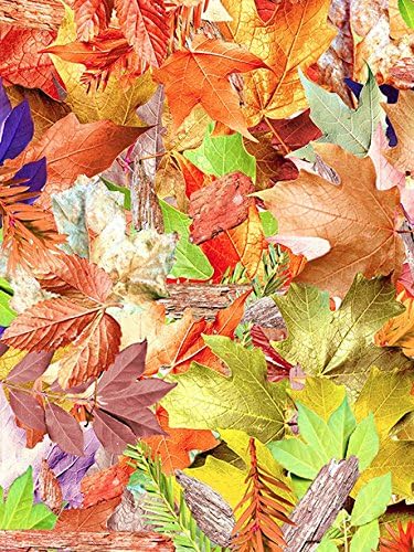 Photo background Vinyl Backdrops for Photography Props 5'x7' [ Neon Leaves Collage / 027 ] Durable, Wrinkle Free, Matte Vinyl Rolled in Tube - Made In USA