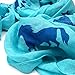 Premium Stallion Horses Animal Print Scarf, Frayed End Blue w/Stars, Blue