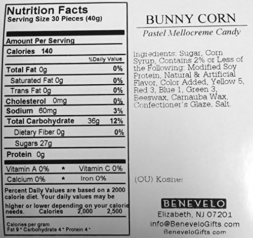 Happy Easter, Spring Gourmet Creamy Pastel Spring Pink, Lavender, Yellow, and Green Candy Corn 1 Pound Benevelo Bag