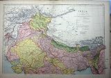 c1910 MAP INDIA GANGES RAJPOOTANA TIPPERAH BURMA