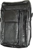 Efficient Compact Genuine Black Leather Carryall Shoulder Bag Purse